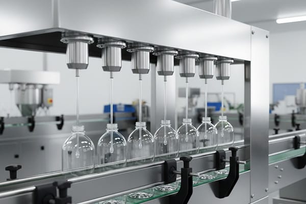 Automatic-8-Head-Volumetric-Filling-Machine Automatic 8 head volumetric filling machine filling liquid into bottles