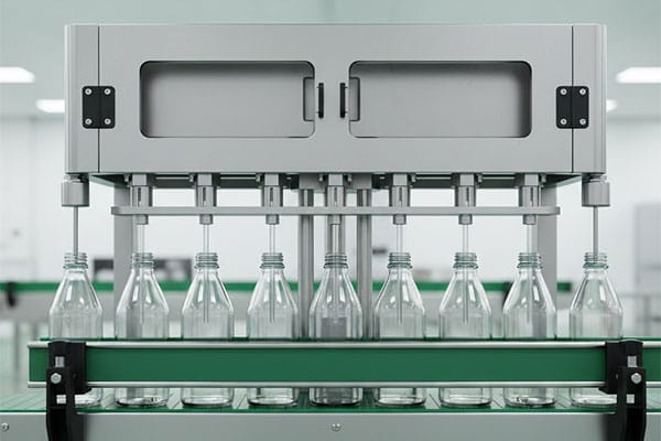 Automatic liquid filling machine filling liquid into bottles