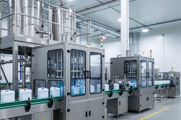 Chemical-Packaging-Equipment Chemical packaging equipment showing filling and sealing process