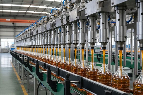 Lubricant oil filling machine with stainless steel industrial design